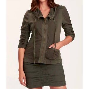 XCVI fjord light jacket in olive ruched sleeve S lagenlook